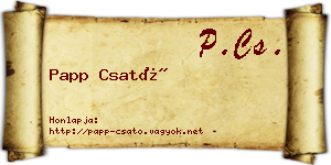 Papp Csató névjegykártya